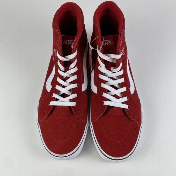 Vans Filmore Hi Suede & Canvas Sneakers Red Mens Size 11 Brand New - Picture 8 of 16